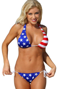 USA Tie Two Piece Bikini Swimsuit